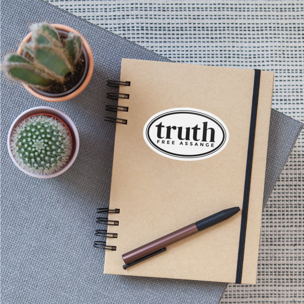 Truth Free Assange Euro Sticker - white matte