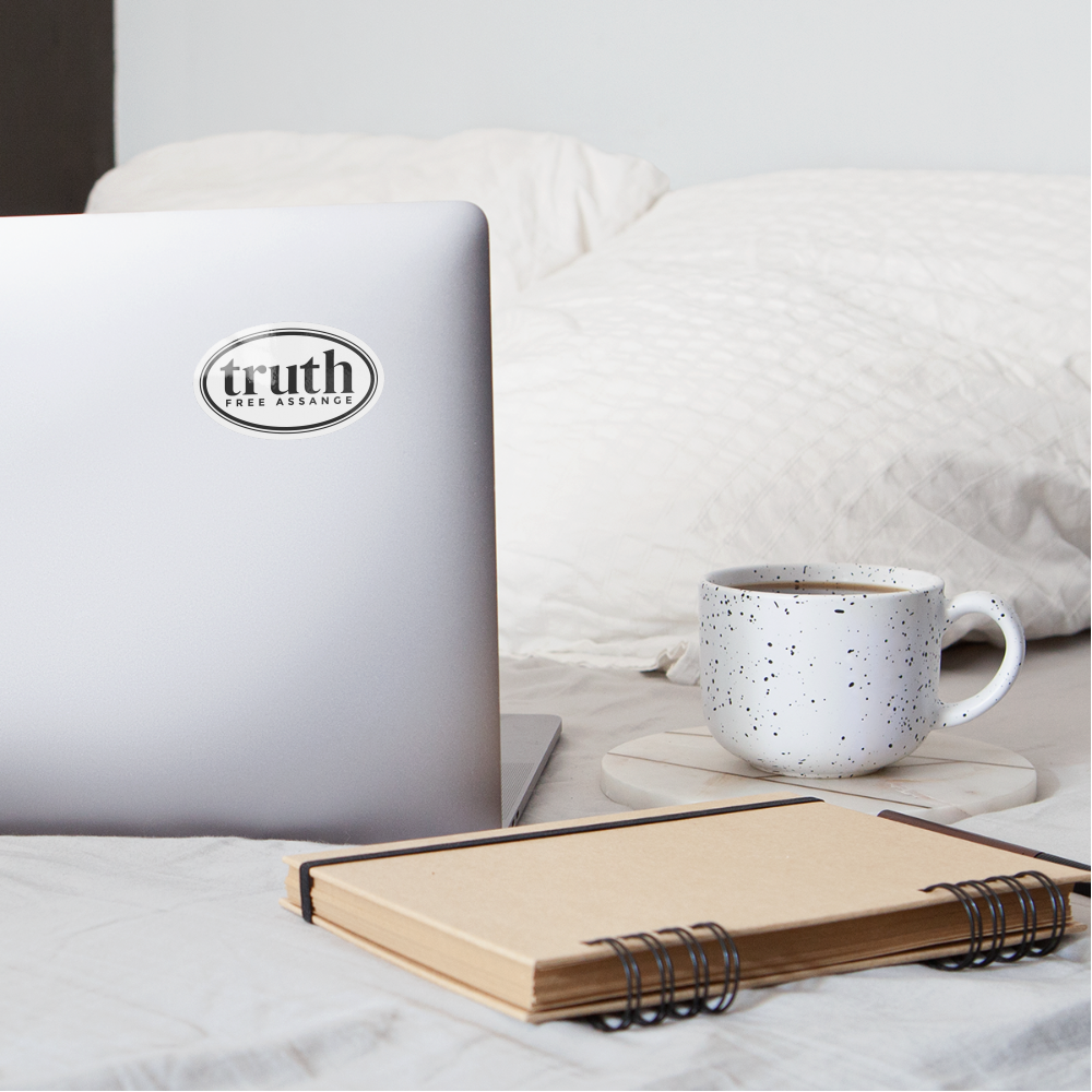 Truth Free Assange Euro Sticker - white glossy
