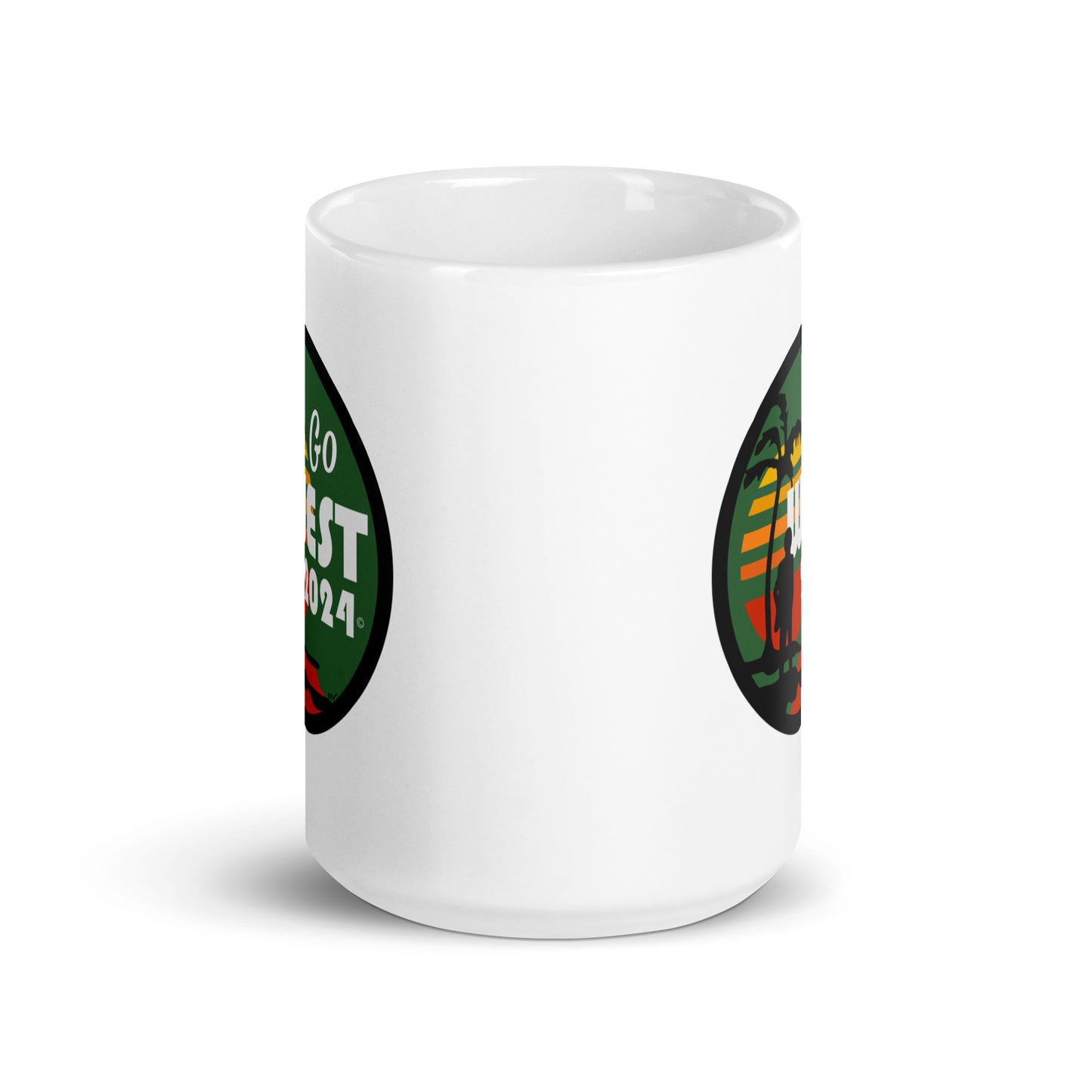 White Glossy Go West Mug